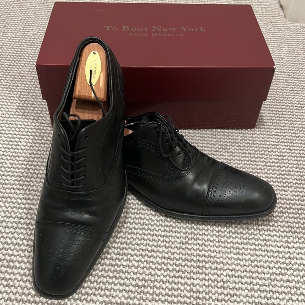 To Boot New York “David” Cap Toe Oxford - BLACK - Size 9